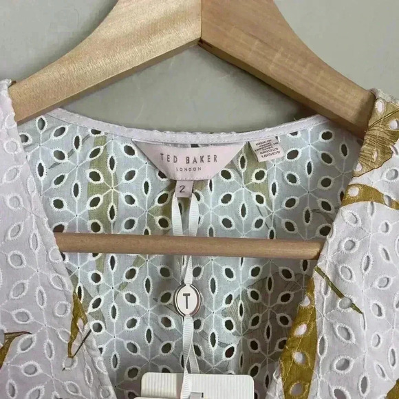 Ted Baker Adaale Cabana Ruffled Button Front Top - Picture 8 of 16